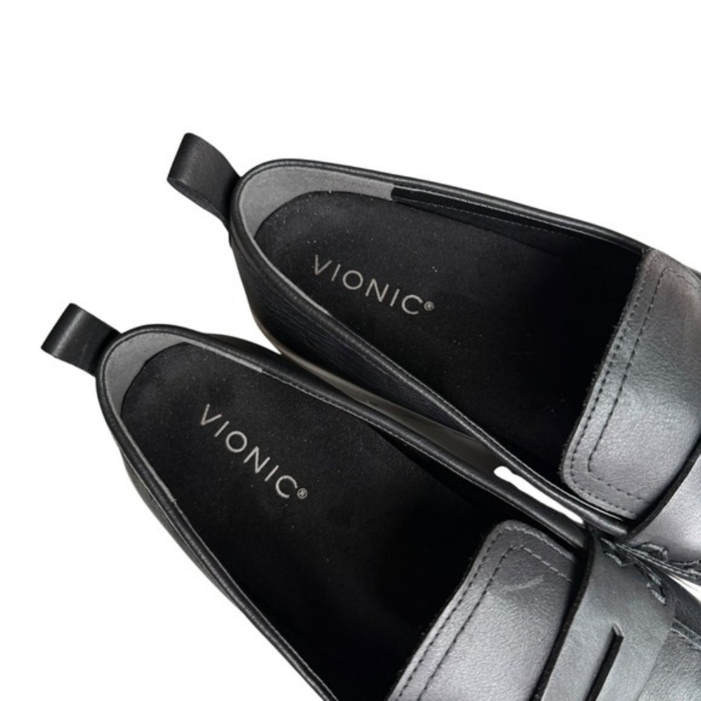 NEW Vionic Uptown Black Leather Penny Loafer Sneaker Women's Size 13 - Picture 4 of 10